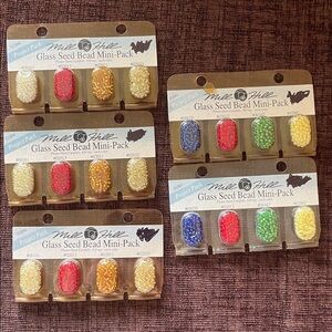 5 NEW Mill Hill Glass Seed Bead Mini Packs